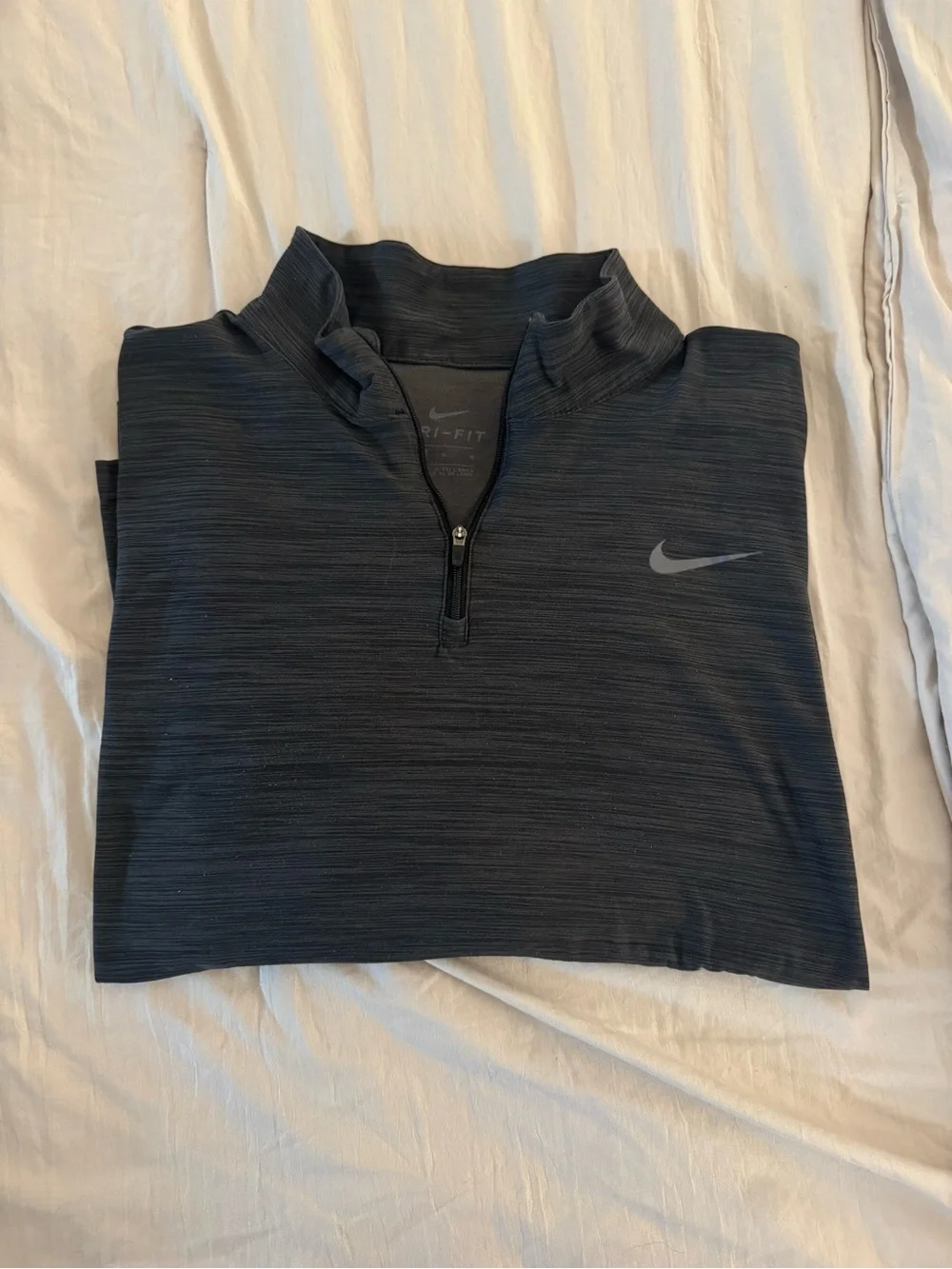 Nike Men’s Quarter-Zip Dri-FIT Pullover in Dark Charcoal